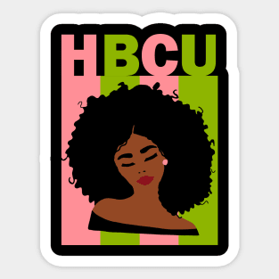 HBCU Pink and Green Afro Sticker